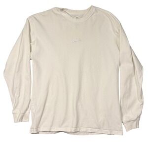 Nike The Nike Tee Long Sleeve Shirt Mens Medium White Mini Swoosh Streetwear